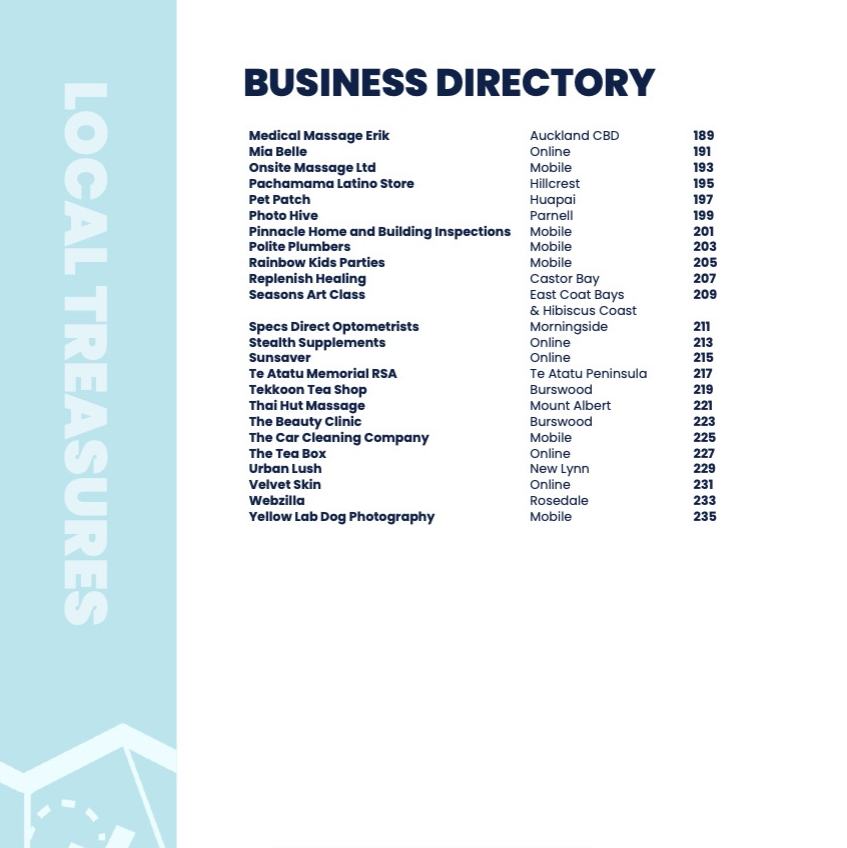 Local Treasures Business directory Page 3